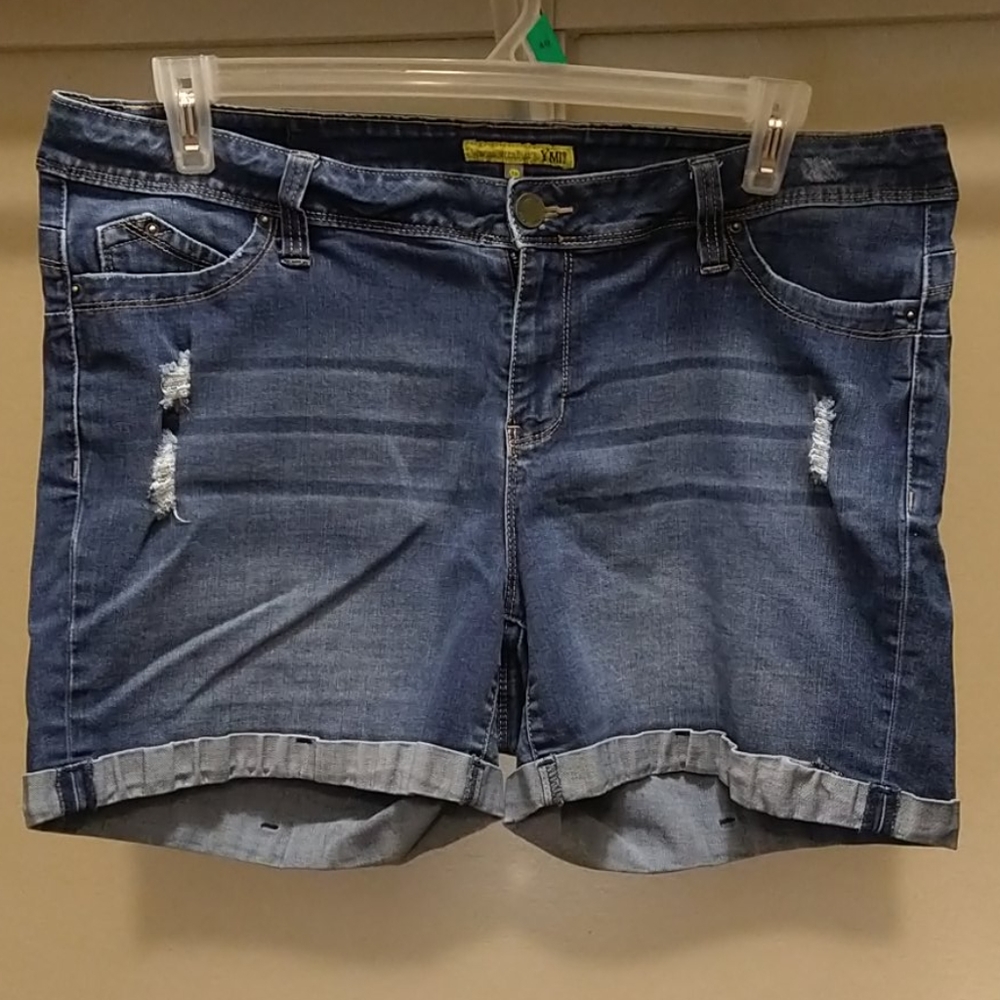 Distressed Denim Shorts